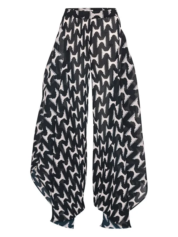 Henrik Vibskov Boutique Wrist Plisse Pants 8211 Black White Jazzhands Women Pants