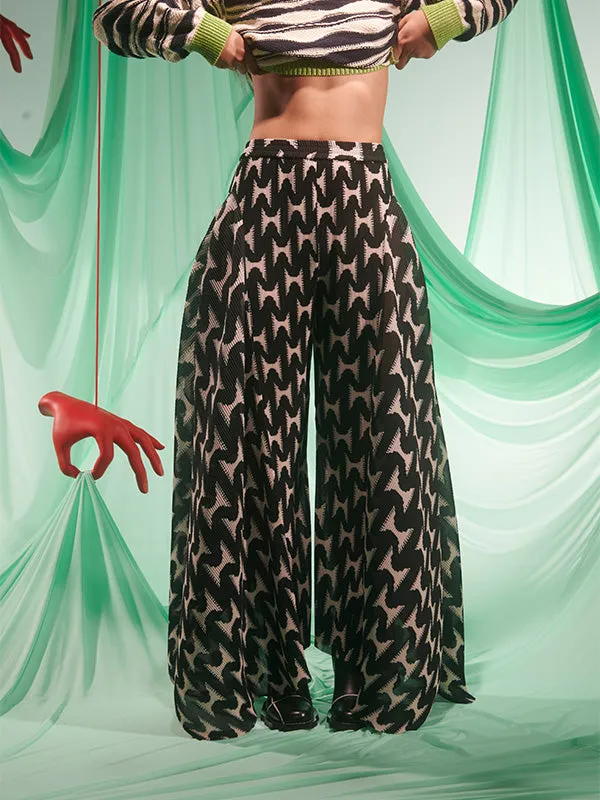 Henrik Vibskov Boutique Wrist Plisse Pants 8211 Black White Jazzhands Women Pants