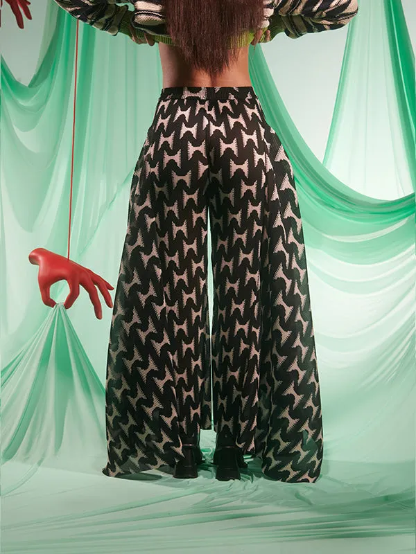 Henrik Vibskov Boutique Wrist Plisse Pants 8211 Black White Jazzhands Women Pants