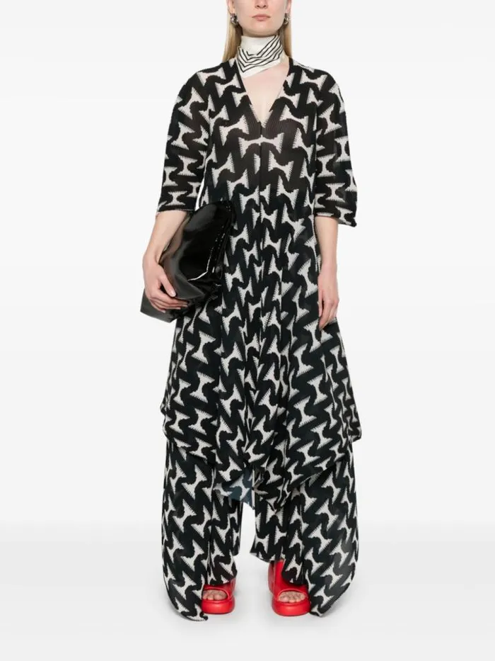 Henrik Vibskov Boutique Wrist Plisse Pants 8211 Black White Jazzhands Women Pants