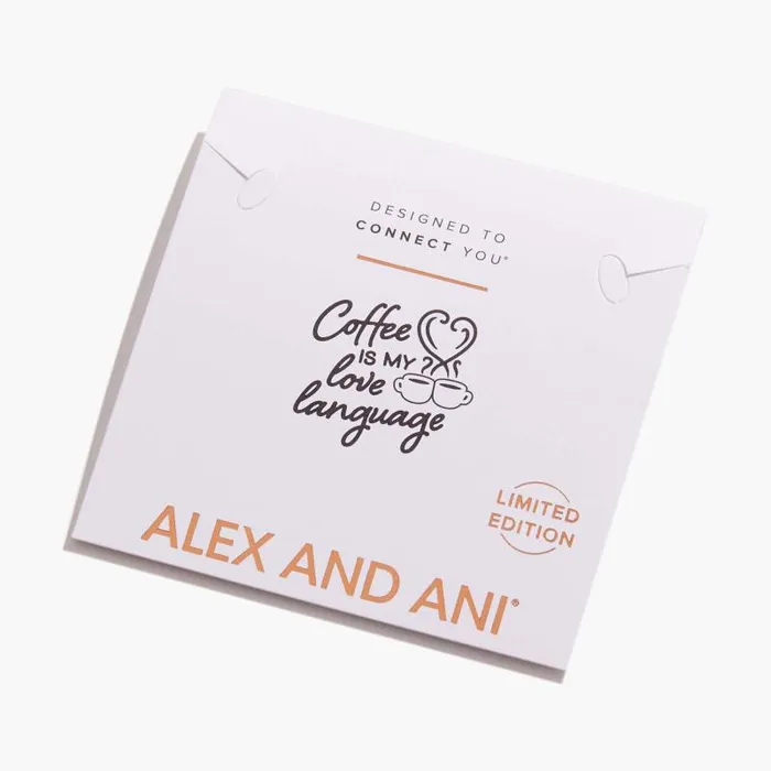 Iconic Women Alex And Ani Coffee Is My Love Language Charm Bangle Bracelet Shiny Silver