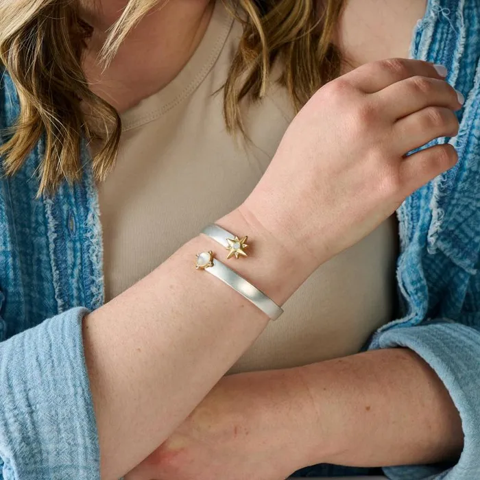 Iconic Women Alex And Ani Festival Celestial Hinge Bracelet Two Tone