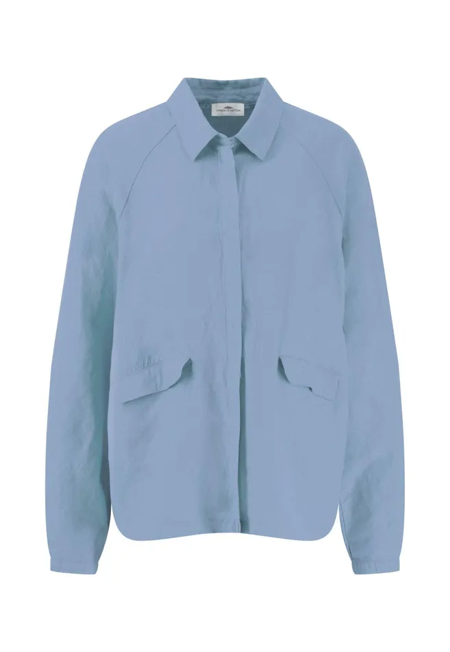 Jack Women FYNCHHATTON Jacket Made Of Linen Mix And Caps Collar Summer Redlight Blue