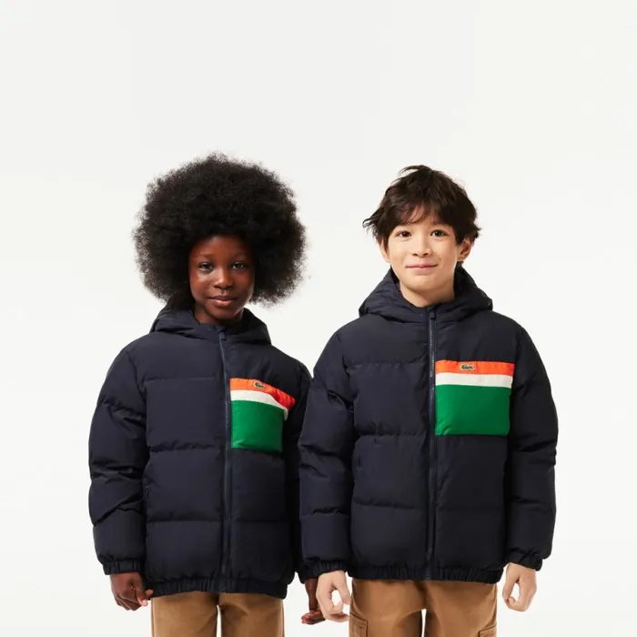 Jackets and Coats Kids Lacoste Kids039 Contrast Stripe Hooded Puffer Jacket Navy Blue White Kg2 Jackets and Coats Kids Lacoste Kids039 Contrast Stripe Hooded Puffer Jacket Navy Blue White Kg2