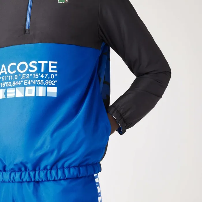 Jackets and Coats Men Lacoste Men039s SPORT Reversible WaterRepellent Tennis Jacket Blue White Black Blue Sbm