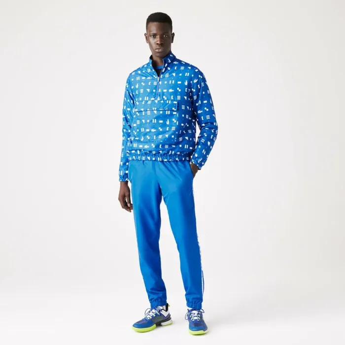 Jackets and Coats Men Lacoste Men039s SPORT Reversible WaterRepellent Tennis Jacket Blue White Black Blue Sbm