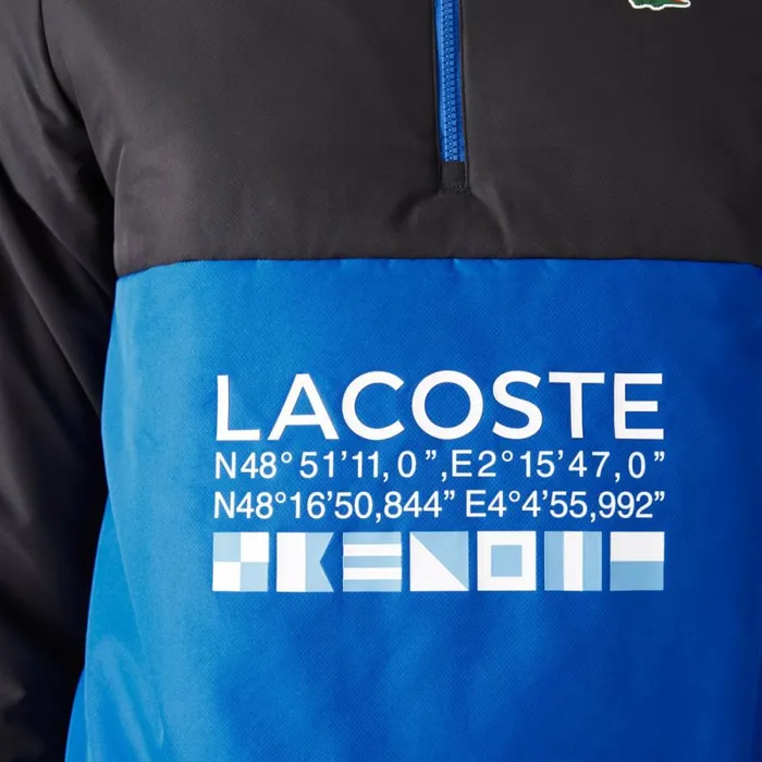 Jackets and Coats Men Lacoste Men039s SPORT Reversible WaterRepellent Tennis Jacket Blue White Black Blue Sbm