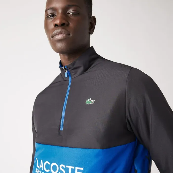Jackets and Coats Men Lacoste Men039s SPORT Reversible WaterRepellent Tennis Jacket Blue White Black Blue Sbm