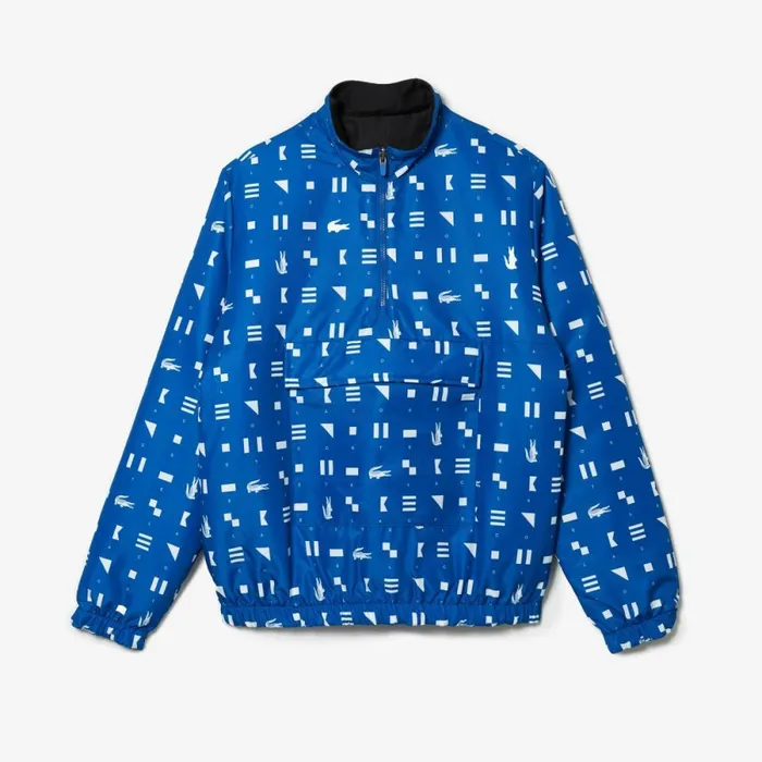 Jackets and Coats Men Lacoste Men039s SPORT Reversible WaterRepellent Tennis Jacket Blue White Black Blue Sbm