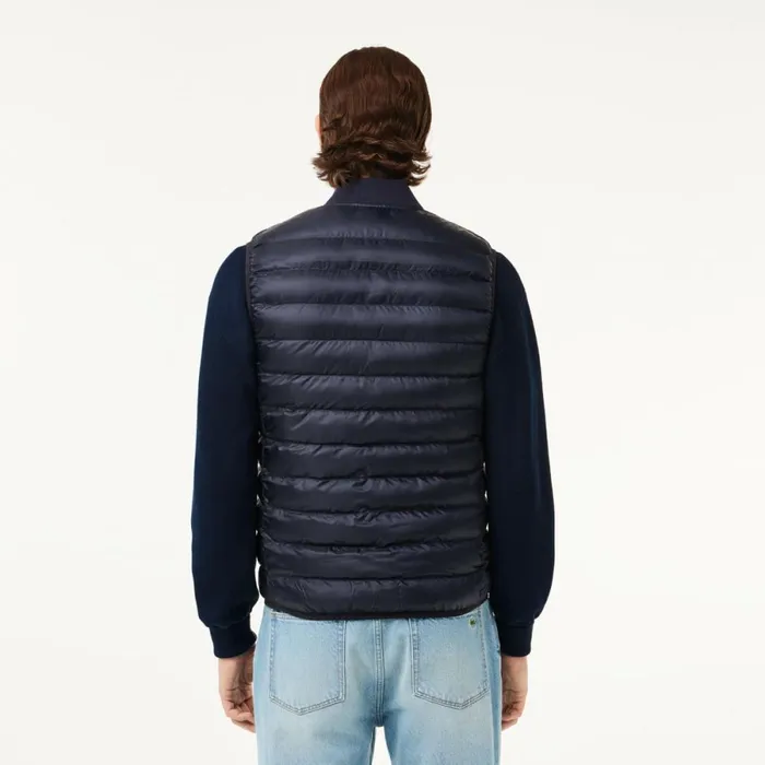 Jackets and Coats Men Lacoste Men039s WaterRepellent Puffer Vest Abysm Blue Hde