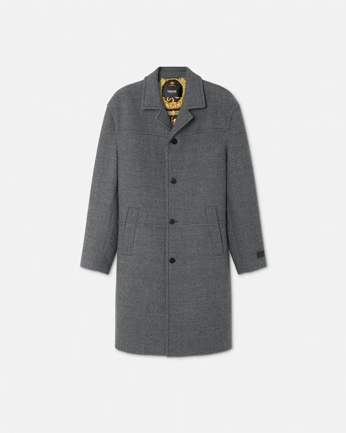 Jackets and Coats Men Versace Moulin Wool Coat Gray