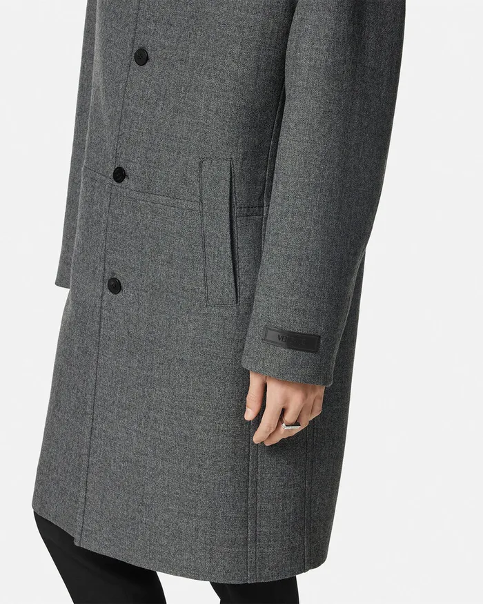 Jackets and Coats Men Versace Moulin Wool Coat Gray