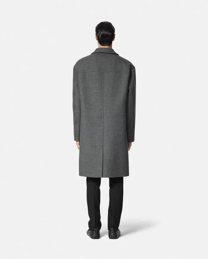 Jackets and Coats Men Versace Moulin Wool Coat Gray