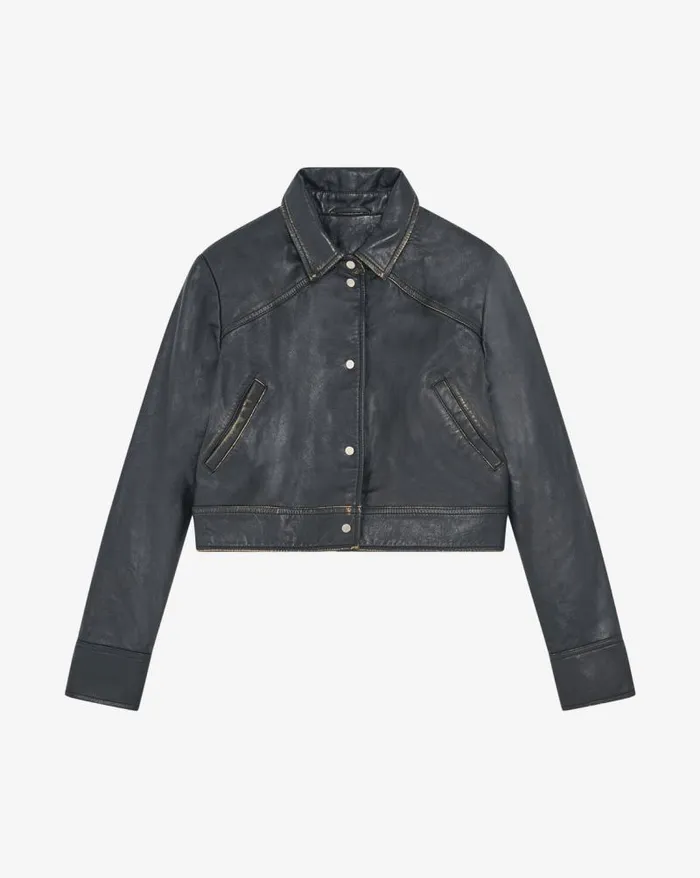 Jackets and Coats Women IRO DEMET CROPPED LEATHER JACKET