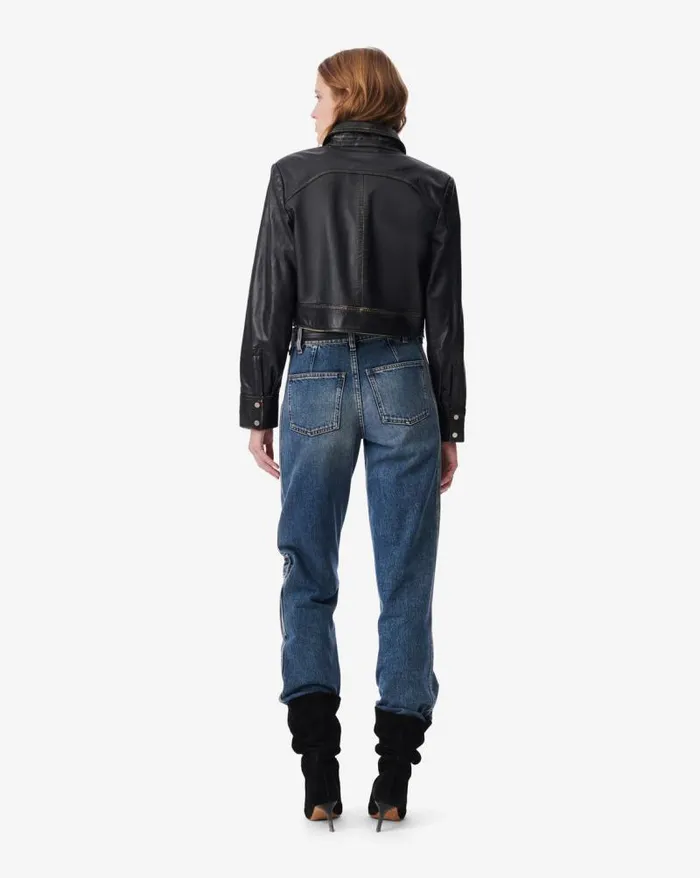 Jackets and Coats Women IRO DEMET CROPPED LEATHER JACKET