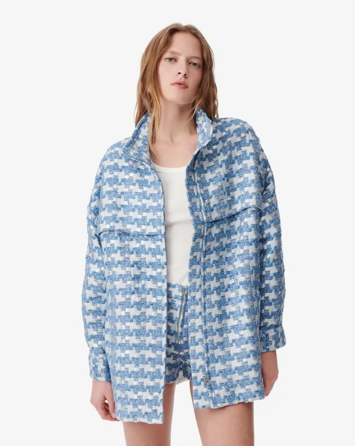 Jackets and Coats Women IRO TINAT LONG LUREX TWEED JACKET