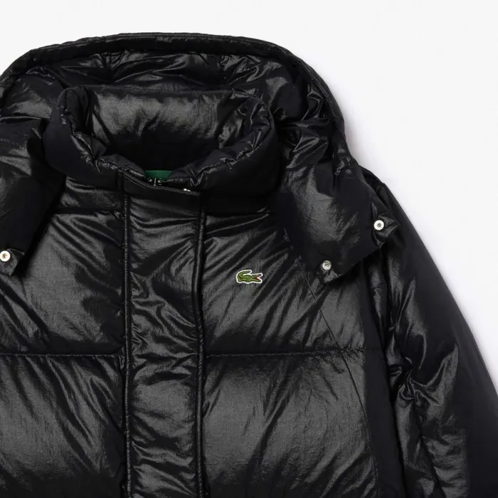 Jackets and Coats Women Lacoste Women039s Long Oversized Adjustable Waist Down Jacket Black 031