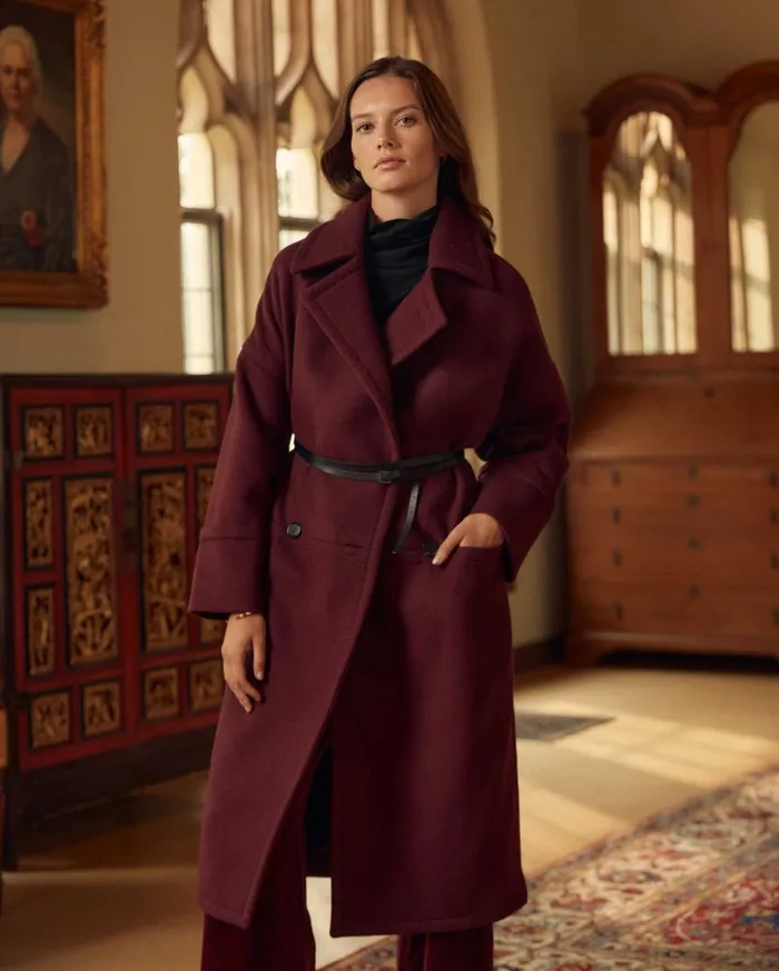 Jackets and Outerwear Women Billy Reid Cocoon Coat Solid Burgundy