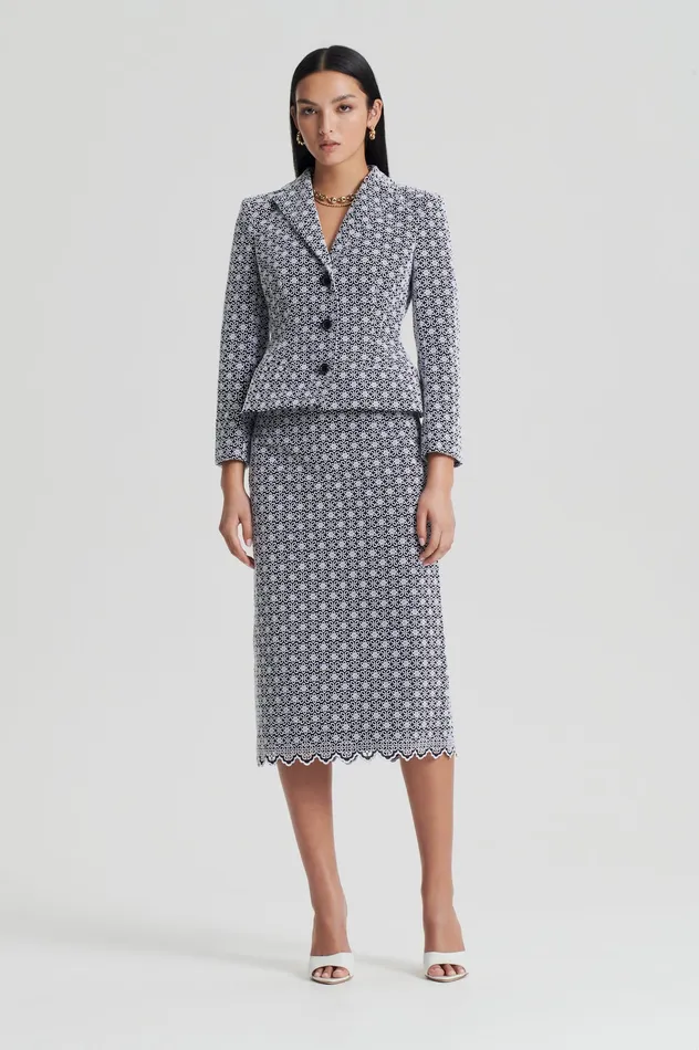 Jackets Scanlan Theodore Women EMBROIDERED FLORAL JACKET BLACKWHITE