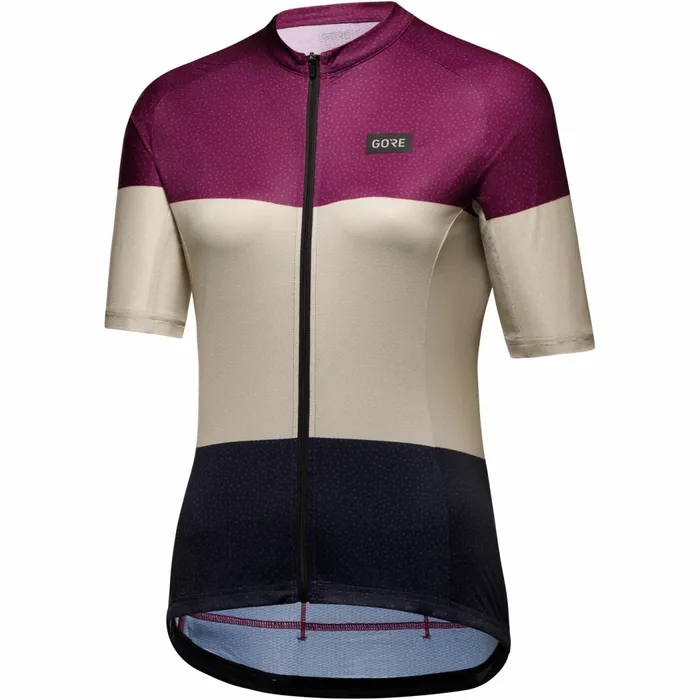 Jerseys and Shirts Women GOREWEAR Spirit Stripes Jersey Womens Process Purpletech Beige