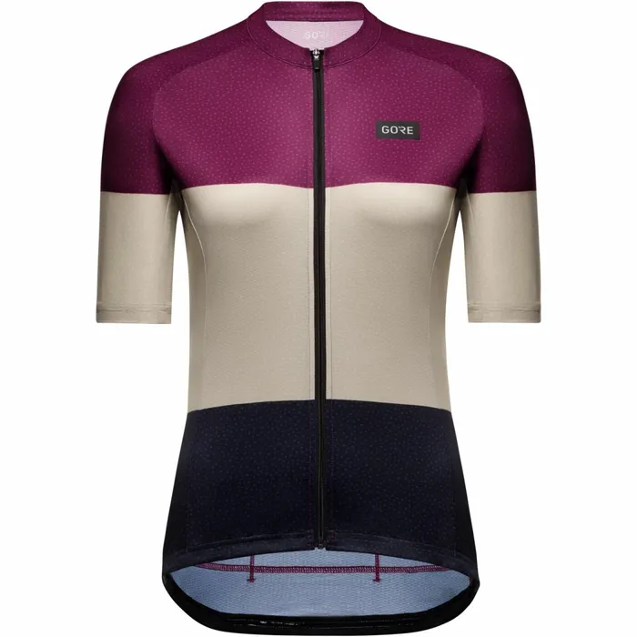 Jerseys and Shirts Women GOREWEAR Spirit Stripes Jersey Womens Process Purpletech Beige