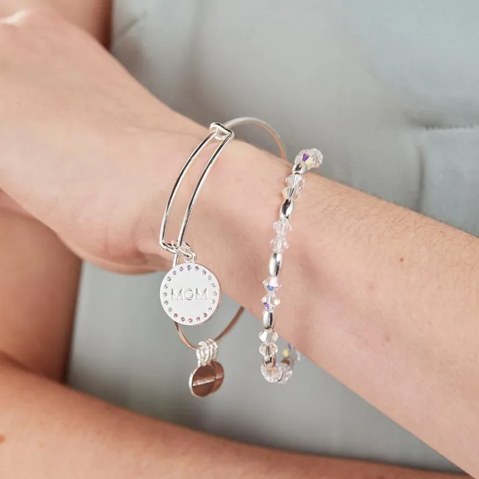 Jewelry Sets Women Alex And Ani Crystal Infusion 039Mom039 Charm Bangle Set Of 2 Gold