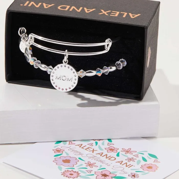 Jewelry Sets Women Alex And Ani Crystal Infusion 039Mom039 Charm Bangle Set Of 2 Gold