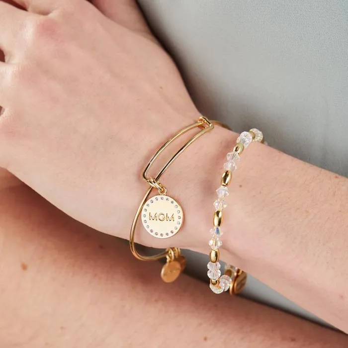 Jewelry Sets Women Alex And Ani Crystal Infusion 039Mom039 Charm Bangle Set Of 2 Gold