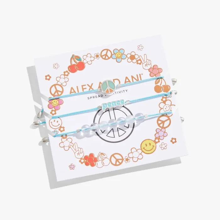 Jewelry Sets Women Alex And Ani Peace Cord Bracelets Set Of 3 Shiny Silver