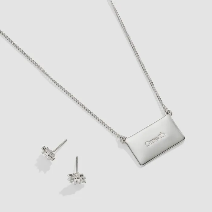Jewelry Sets Women Alex And Ani Starburst Charm Necklace And Stud Earring Gift Set Silver
