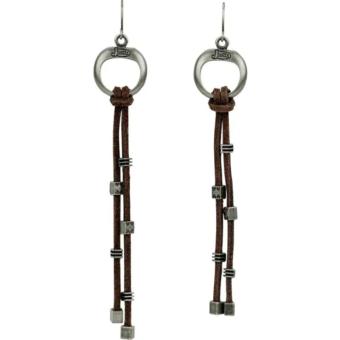 Jewelry Women Justin Boots Justin Suede Lacing Earrings Brown