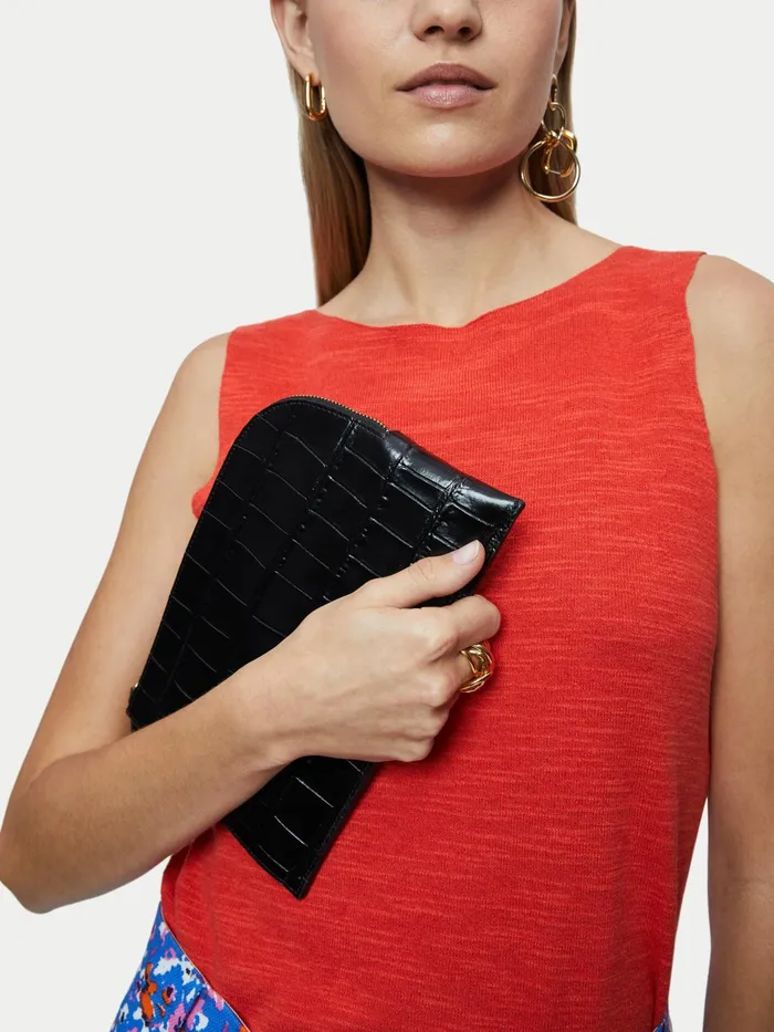 Jigsaw Bags and Clutches Women Sophia Rounded Pouch Black