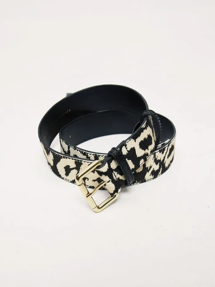 Jigsaw Belts Women Leopard Belt Black