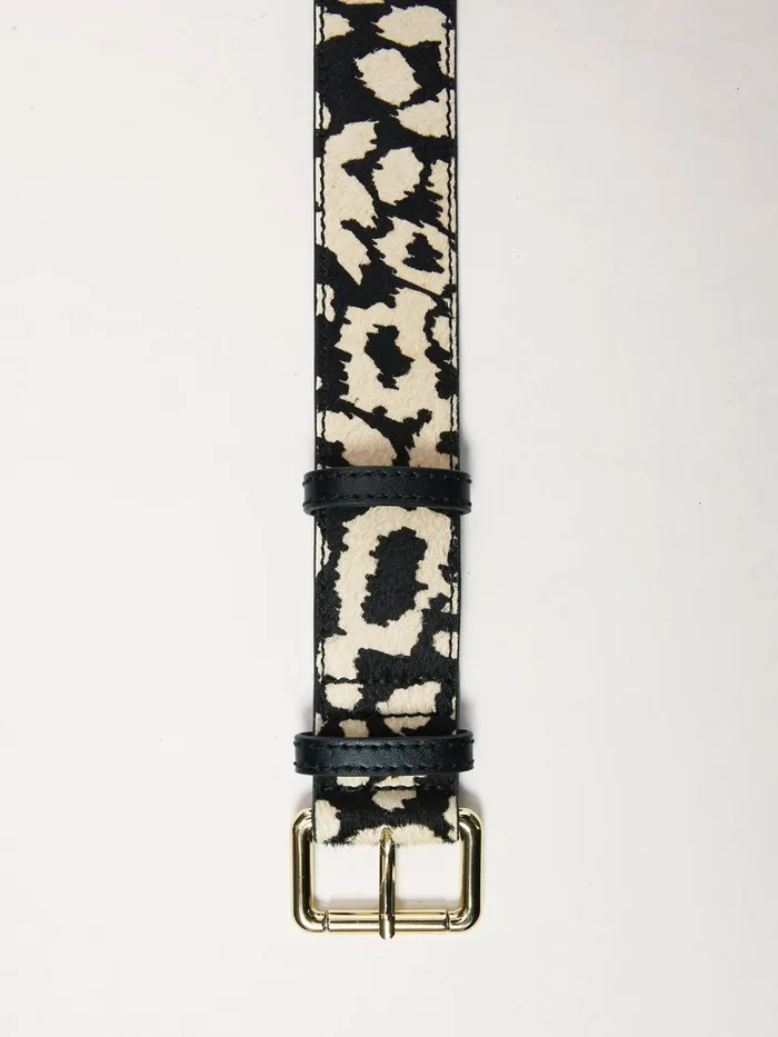 Jigsaw Belts Women Leopard Belt Black