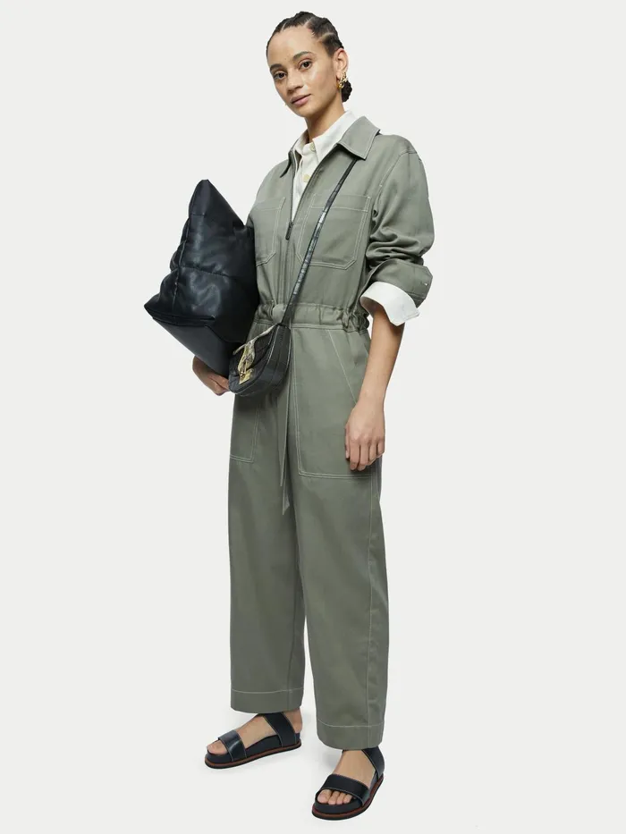 Jigsaw Dresses and Jumpsuits Women Cotton Lyocell Zip Jumpsuit Green