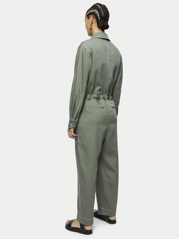 Jigsaw Dresses and Jumpsuits Women Cotton Lyocell Zip Jumpsuit Green