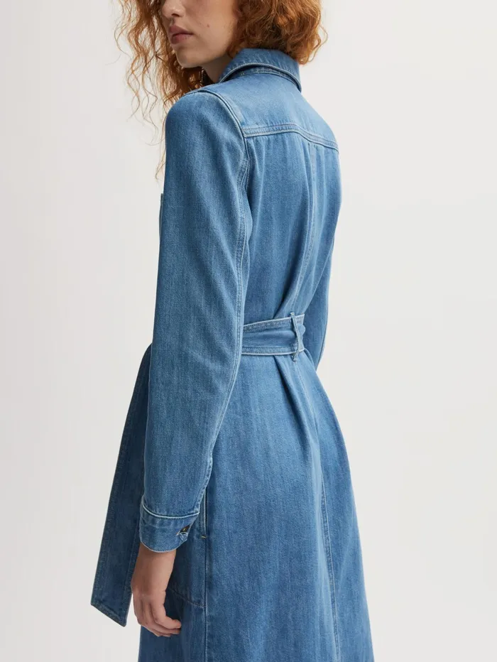 Jigsaw Dresses and Jumpsuits Women Denim Belted Midi Dress Blue