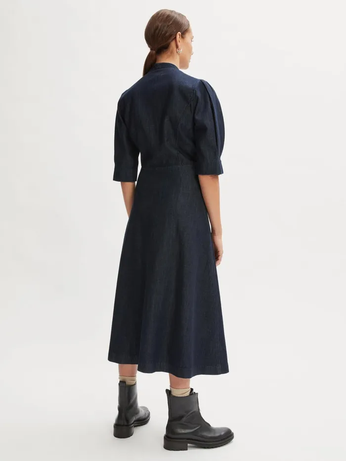 Jigsaw Dresses and Jumpsuits Women Denim Zip Front Midi Dress Blue