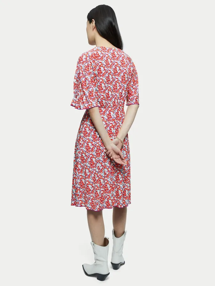 Jigsaw Dresses and Jumpsuits Women Hydrangea V Neck Jersey Dress Multi