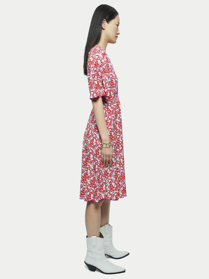 Jigsaw Dresses and Jumpsuits Women Hydrangea V Neck Jersey Dress Multi