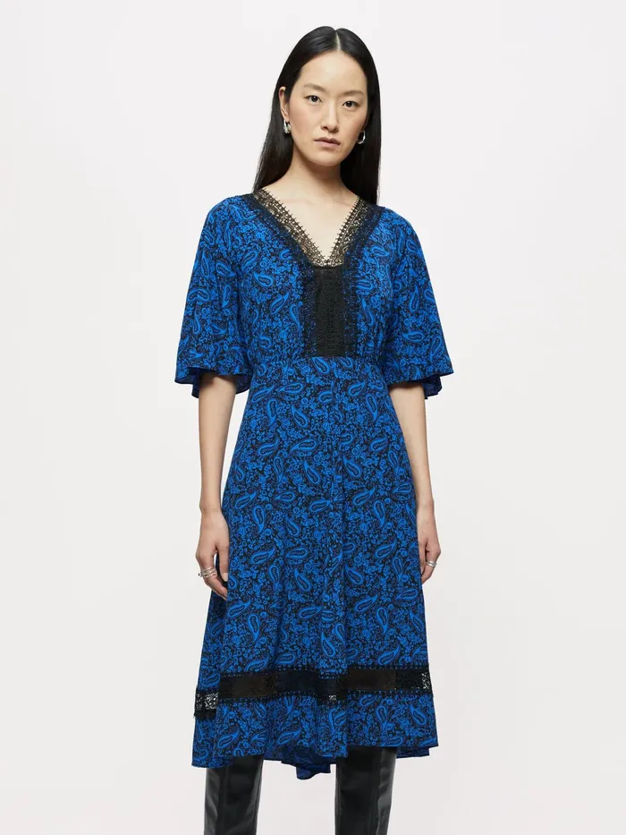 Jigsaw Dresses and Jumpsuits Women Klein Paisley Lace Dress Blue