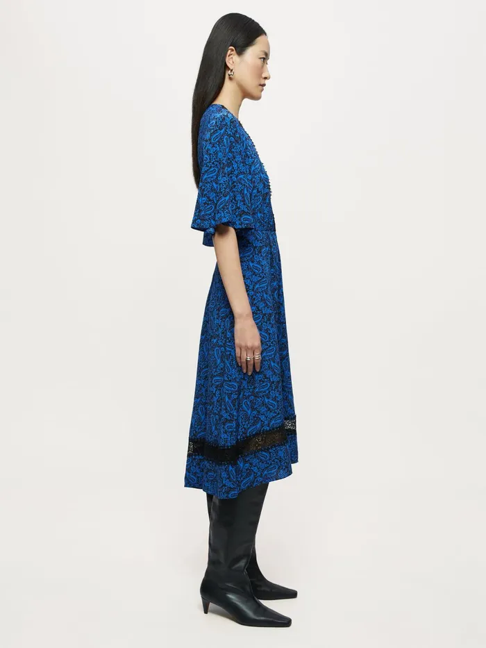 Jigsaw Dresses and Jumpsuits Women Klein Paisley Lace Dress Blue