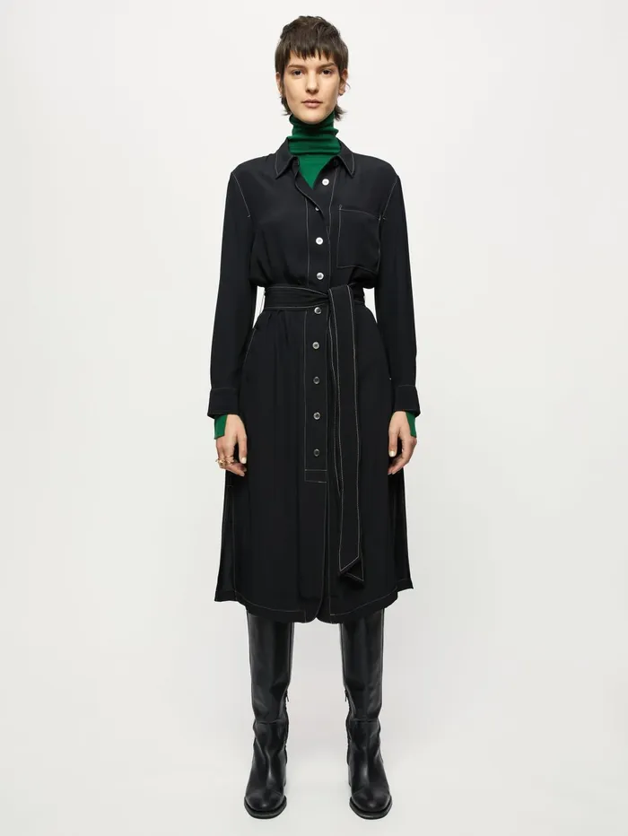 Jigsaw Dresses and Jumpsuits Women Soft Belted Shirt Dress Black