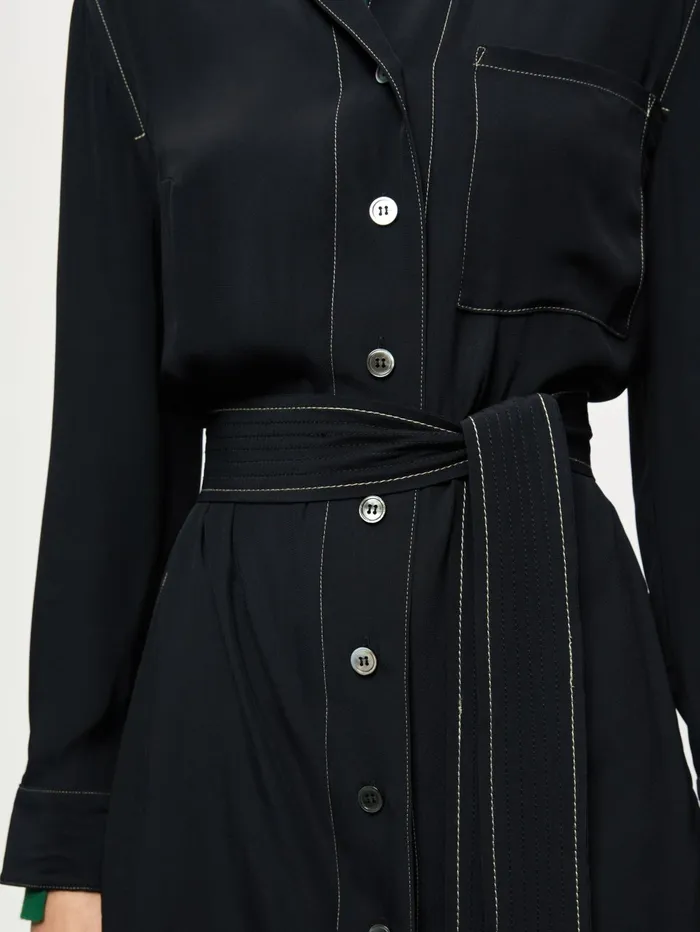 Jigsaw Dresses and Jumpsuits Women Soft Belted Shirt Dress Black