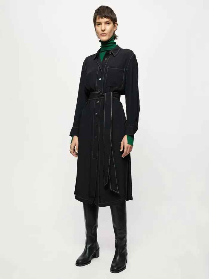 Jigsaw Dresses and Jumpsuits Women Soft Belted Shirt Dress Black