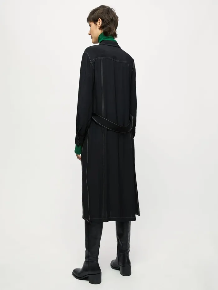 Jigsaw Dresses and Jumpsuits Women Soft Belted Shirt Dress Black