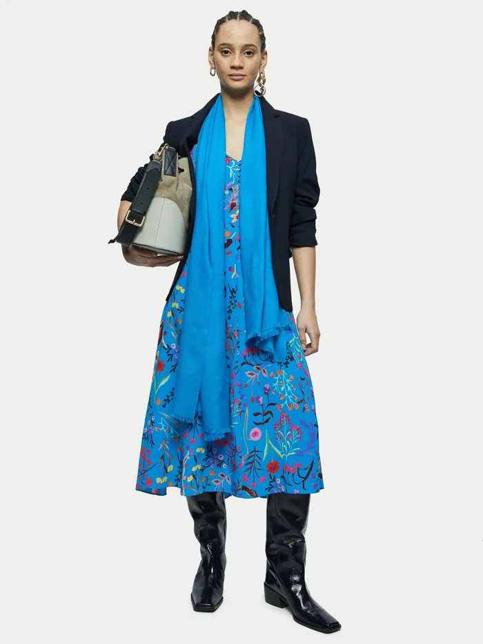 Jigsaw Dresses and Jumpsuits Women Vivid Floral Tea Dress Blue