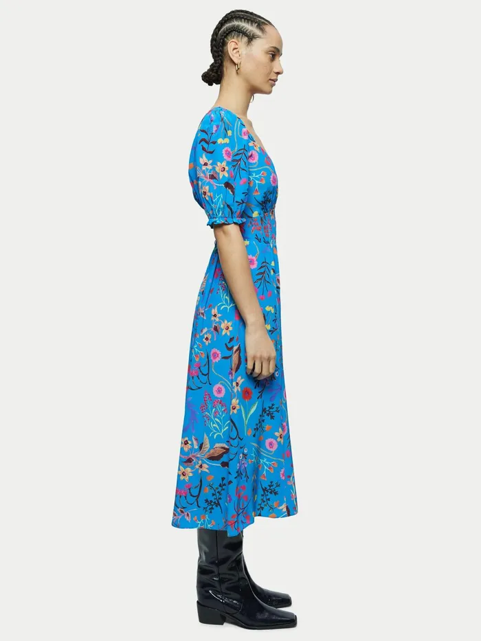 Jigsaw Dresses and Jumpsuits Women Vivid Floral Tea Dress Blue