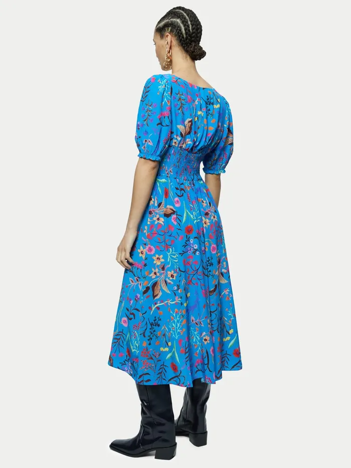 Jigsaw Dresses and Jumpsuits Women Vivid Floral Tea Dress Blue