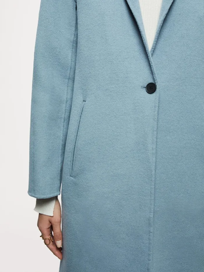Jigsaw Jackets Women Double Face Column Coat Blue